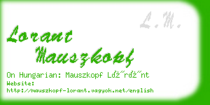 lorant mauszkopf business card